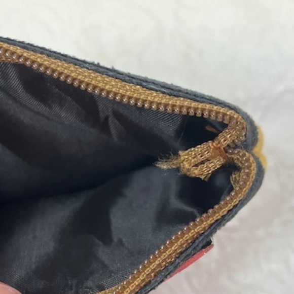 Peruvian Chakana Faux Leather Coin Zip Pouch Purse Incan Designs 4"x3"LIKE NEW - Picture 4 of 7